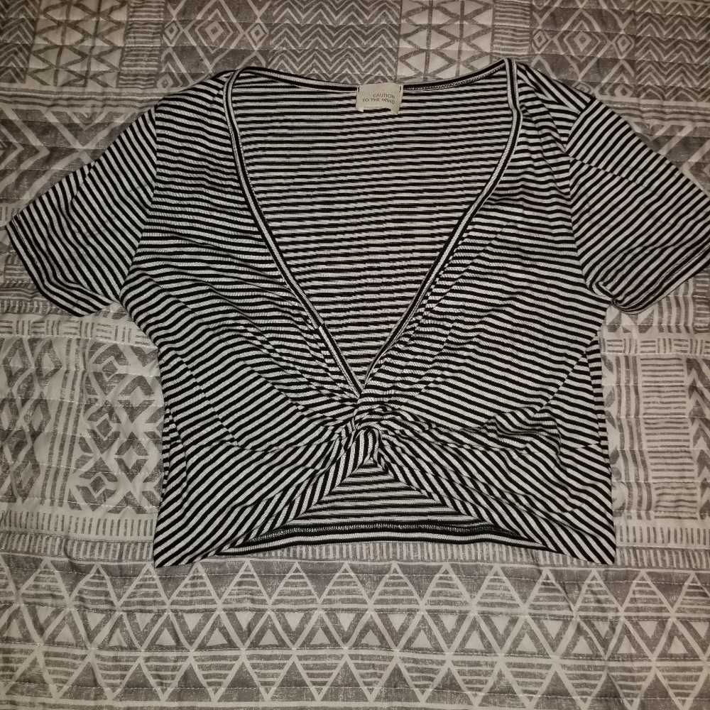 Adorable deep V crop top